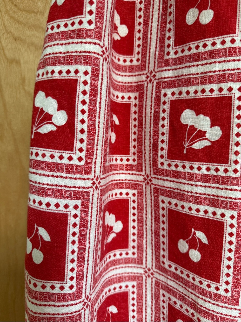 Small Abercrombie & Fitch Red + White Cherry Print Halter Mini Dress - Picture 7 of 15